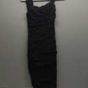 PRETTYGARDEN Womens 2026 Summer Off The Shoulder Dress Ruched Bodycon Sleeveless Split Cocktail Party Maxi Dresses (Small, Black)