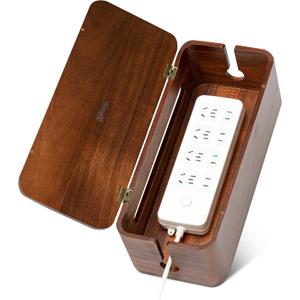 Large Acacia Wood Cable Management Box - Cord Hider & Organizer for TV Wires, Power Strip, Electrical Hiding, Desk & Floor Cables - Solution Wire Storage Solution for Office, Living Room, Bedroom,
14.2"L x 6.1"W