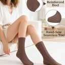 2 x Chalier 6 Pairs Womens Crew Socks, Retro Casual Knit Socks Soft Cotton Sock for Women (Mixed Color)