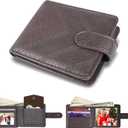 Wallet for men Slim RFID Leather 2 ID Window, mens wallets leather, billeteras de hombres, Anti-Theft Band (B-Brown)