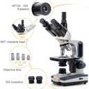 Swift SW350T Compound Trinocular Microscope,40X-2500X Magnification,Two-Layer Mechanical Stage,with 5.0 mp Camera and Software Windows/Mac Compatible and 5 PCS Prepared Slides and 5 PCS Blank Slides