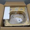 MILOSEN 15 x 15 inch Gold Drop in Bar Sink, T304 Stainless Steel Topmount RV Small Kitchen Sinks, Gold Deep Outdoor Single Bowl Wet Bar&Prep Sinks with Strainer, Brushed Nickel