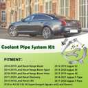 Upgraded Metal Coolant Water Pipe System Kit Compatible with Land Rover Range Rover Sport LR4,Jaguar XF XJ XE 3.0L V6 Replaces LR075991 LR092992 LR028136 LR049990