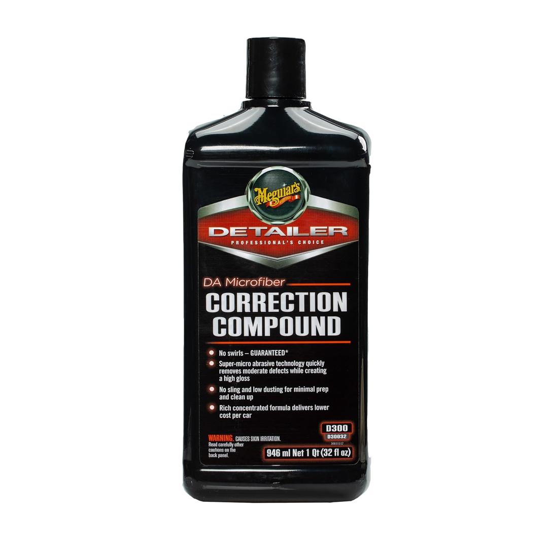 Meguiar's DA Microfiber Correction Compound D30032 - Pro Car Scratch Remover, for Use with a DA Polisher and Microfiber Cutting Disc, Remove Swirls, Scratches, Water Spots, and Oxidation, 32 Oz