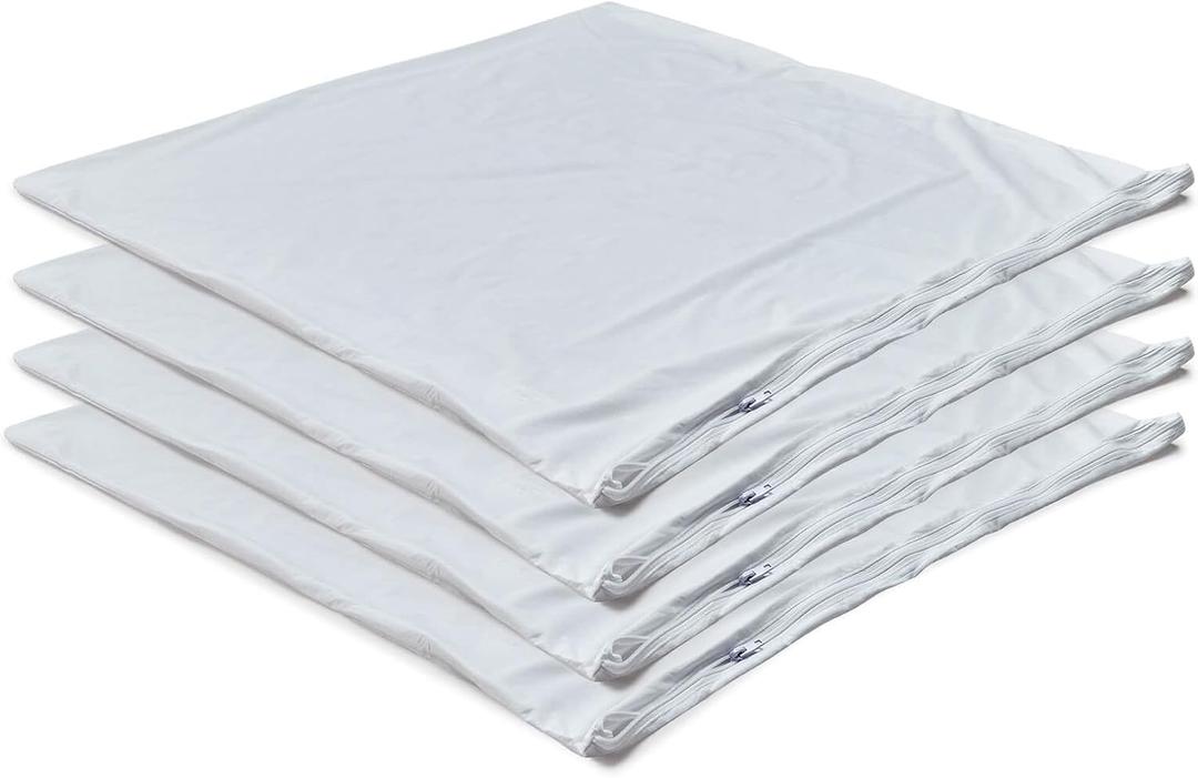4 Pack Waterproof Down Feather Proof Pillow Protectors with Zipper 18x18 Zippered Pillow Covers for Square Throw Pillow