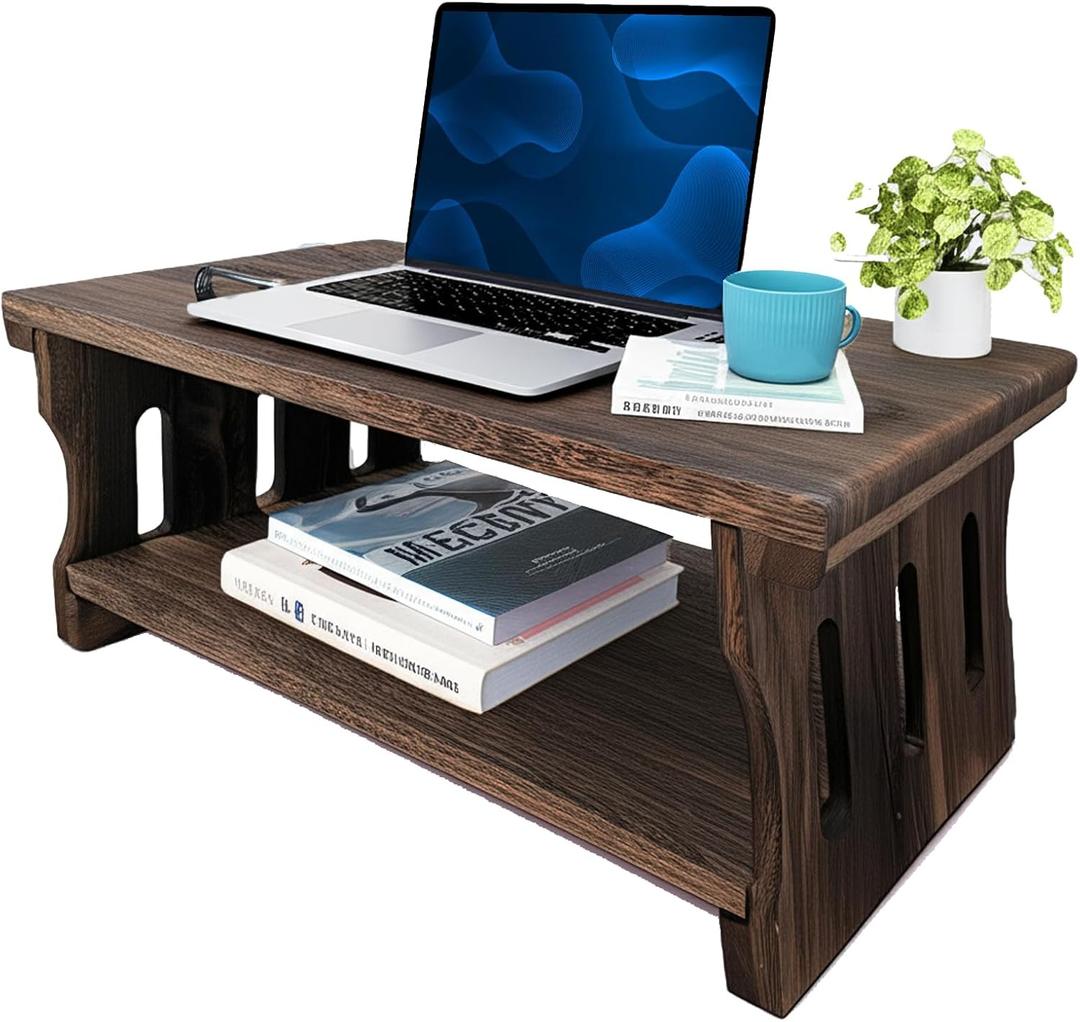 Small Altar Table,Coffee Tables,Hand Carved Natural Brown Wood Small Puja Table, Used in The Tea Table,Study Room,Yoga Room.IT is 23.6 Inches (L),11.6 Inches (W), 8 Inches (H), 60CM