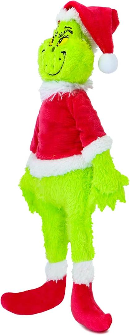 TXDRRA 11.8-Inch Green Christmas Plush Toy, Mischievous Holiday Figure Who Loves Stealing Gifts, Perfect for Kids, Cute Christmas Decoration for Homes and Trees