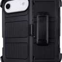 Case for iPhone 17 Air Case with Belt Clip Holster,for Defender iPhone 17 Air Cases with Stand,Heavy Duty Rugged,3 Layers of Sturdy,Anti-Drop,Cases iPhone17AirCase Protective (Black)