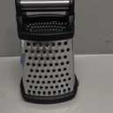 KitchenAid Gourmet 4-Sided Stainless Steel Box Grater for Fine, Medium and Coarse Grate, and Slicing, Detachable 3 Cup Storage Container and Measurment Markings, Dishwasher Safe, 10 inches tall, Black