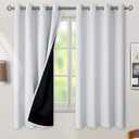 BGment Greyish White 100% Blackout Curtains for Bedroom 63 Inch Length 2 Panels Set, Thermal Insulated Full Light Blocking Grommet Noise Cancelling Window Curtains for Nursery, 52 Inch Wide Each