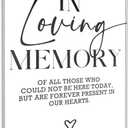 In Loving Memory Wedding Sign White Acrylic Signs With Stand - 10 x 8 Acrylic Plaque Wedding Reception Decorations - Bridal Shower Ceremony Anniversaries Table Supplies & Gifts - A09