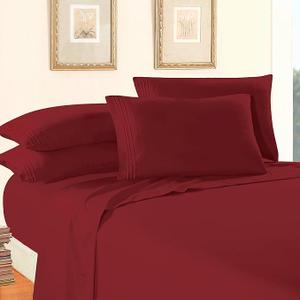 Elegant Comfort Luxury Soft 1500 Premier Egyptian 4-Piece Premium Hotel Quality Wrinkle Resistant Coziest Bedding Set, All Around Elastic Fitted Sheet, Deep Pocket up to 16inch, King, Burgundy