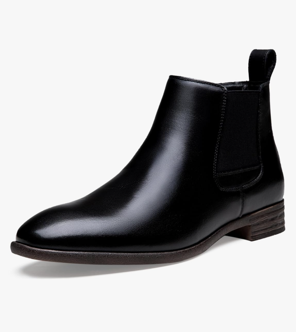Jousen Men's Chelsea Boots Leather Lightweight Casual Chukka Ankle Boots Classic Elastic Dress Boots for Men 12