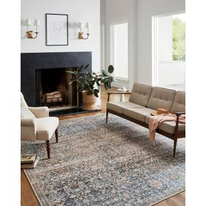 Loloi Chris Loves Julia Jules Collection JUL-06 Denim/Spice 3'-6'' x 5'-6'', .13" Pile Height, Accent Rug