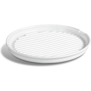 ONEMORE Bacon Rack Ceramic Bacon Cooker Oven Bacon Maker Microwave Meat Rack for Cooking Crisp Bacon - 10 inch Bacon Plate, White