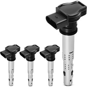 YHTAUTO Set of 4 Ignition Coil Packs Replacement for Audi A3 2006-2013, A4 2005-2016, A5 2010-2014, Q5 RS5 TT Quattro, Volkswagen Beetle Golf Jetta, Passat Eos GTI, Replace C1627
