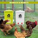 Chicken Feeder and Waterer Set,3 Gallon Automatic Chicken Feeder No Waste,Hanging Poultry Waterer Feeder Kit with Chicken Waterer Nipples and Feeding Ports,Chicken Coop Accessories