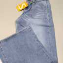 Sxidecgqi Women's Wide Loose Straight Leg Jeans Trendy High Rise Jeans for Women Baggy Denim Pants with Pockets(Mid Blue S)