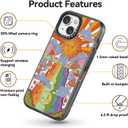 Compatible for iPhone 15 Case Cute Aesthetic - Durable Shockproof 6.6 ft Drop Impact Phone Case Cover with Funny Fashion Mushroom 6.1" Black