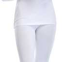 Malist Women's Thermal Underwear Ultra Soft Long Johns Top with Fleece Lined (White), S