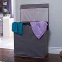 Household Essentials Collapsible Laundry Sorter with Lid, Gray, Double