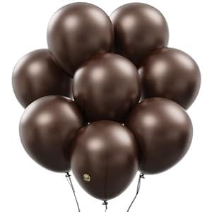 AFTERLOON® Biodegradable Balloons Pearlized Coffee Brown 12 Inch 100 Pack, Pearlescent Thickened Extra Strong Latex Helium Float, for Baby Gender Reveal Garland Arch Wedding Birthday Party Decorations