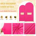 FUHSY Spandex Arch Cover Set of 2 Hot Pink Arch Stand Covers 7.2FT, 6FT Arched Backdrop Stand Cover Pink Wedding Decorations Chiara Backdrop Stand Set Cover for Graduation Birthday Party Decorations