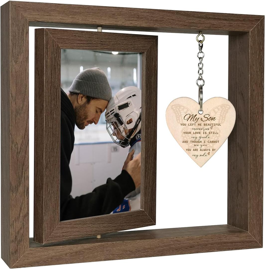 Sympathy Gifts for Loss of Son Memorial Picture Frame, In Memory of Son Grief Remembrance Bereavement Gifts, Display Two 4x6