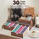 SMARTAKE Wooden K Cup Organizer Coffee Pod Storage Box, Coffee Pod Tea Organizer and Storage, K Pod Drawer Coffee Maker Stand, Kcup Holder for Countertop Kitchen Office Coffee Bar, 30 Pod Capacity