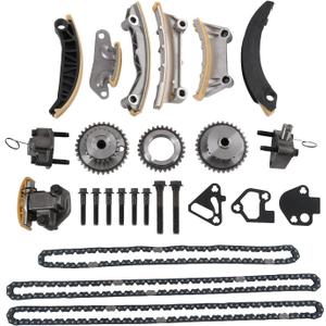 Engine Timing Chain Kit w/Chain Guide Tensioner Sprocket replacement for Buick Enclave Lacrosse Cadillac CTS SRX Chevy Equinox Malibu Traverse GMC Acadia Replace # 9-0753S,12633451, 12633452, 12600459