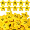 100 Pcs Motivational Star Stress Balls Bulk Anxiety Stress Relief Balls Inspirational Mini Foam Star Toys Stuff for Adults Prizes Gifts Fidget Toys Party Supplies, Yellow (10 Style)