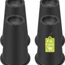 4 Pack Furniture Risers 8 Inch, Bed Risers Heavy Duty for Table Desk Couch Chair Sofa Cabinet Bed Frame Dorm, Round Table Leg Risers Lift Height 8", Black