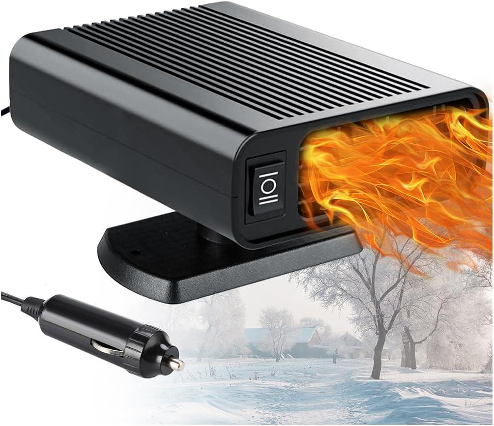 2026 Upgraded Portable Car Heater, 12V Fast Heating for Quick Defrosting & Defogging, 150W Vehicle Heater & Cooler with Cigarette Lighter Plug, Universal for All Cars,Christmas Gifts