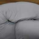 MOON PARK Pregnancy Pillows for Sleeping - U Shaped Full Body Maternity Pillow with Removable Cover - Support for Back, Legs, Belly, Hips - 57 Inch - Grey - Cooling Cover