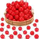 100 Pcs Artificial Apples 1.4 Mini Red Apples Christmas Decoration Simulation Lifelike Fake Fruits Sets for Fall Centerpiece Rosh Hashanah Birthday Photography Party Table Decor Gifts