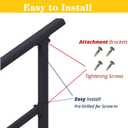 Hand Rails for Outdoor StepsStair Handrail & Indoor Stair Railing KitRailings for Outdoor Steps for Fence & Outdoor Steps (2, Black-Straight, 5 Step)