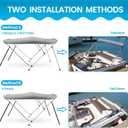 Naviskin 10 Optional Colors Available 3-4 Bow 13 Different Size Bimini Top Cover Includes Mounting Hardwares,Storage Boot with 1 Inch Aluminum Frame