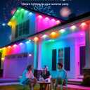 POOFZY Permanent Outdoor Lights for House,150ft RGB+IC Smart Outdoor Decor, 50 Scene Modes,App/Remote Control,IP67 Waterproof,for Christmas,Halloween,Daily & Holiday Party Decor,House Roof Lighting