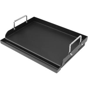 25" x 16" Griddle Plate for Gas Grill - Nonstick Coating Cooking Griddle for Gas Stove/Charcoal/Electric Large Universal Flat Griddle Top Plate with Grease Groove and Removable Handles