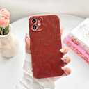 NITITOP for iPhone 12 Case Cute Flower Floral Leaves - Wine Red