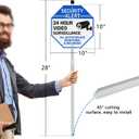 GicnKeuz Video Surveillance Sign with 28" Stake for Outside, 10"x10" Security Sign - Rust Free Heavy Reflective Aluminum, Fade Resistant/Waterproof, Including Screws, Easy to Install, Outdoor Use (2 PACK)