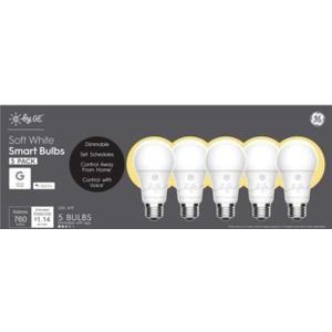 9.5W (60W Replacement) C by GE C-Life Soft White Smart Bulbs (5 LED A19 Light Bulbs)