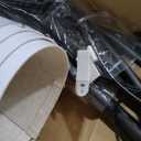 LEPOWER Wood Tripod Floor Lamp, Mid Century Standing Lamp for Living Room, Flaxen Lamp Shade, Modern Design Standing Lamp with E26 Base, Tall Floor Light for Bedroom, Study Room and Office Brown