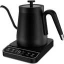 Electric Gooseneck Kettle, 1 Temperature Control One Click 197 Pour Over Kettle for Coffee & Brew Tea, Hot Water Boiler, Stainless Steel Inner Fast Heating & Keep Warm 12 Hours, 1200w, 0.8L