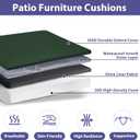 IPYNBAP Outdoor Chair Cushions Set of 4 -Waterproof Outdoor Seat Cushions for Patio Furniture, Patio Chair Cushion with Handle and Ties, Out Door Chair Pads,19x19x3-Square, Forest Green