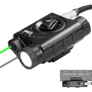 1200 Lumens Tactical Laser Light Combo for Rifle, Weapon Light + Green Laser + IR Laser Compatible with Picatinny/M-LOK Rails, 3-Level Light Brightness Flashlight with Remote Pressure Switch
