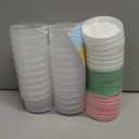 DEMORA 4 oz Small Plastic Containers with Twist on Lids [20 Sets], Stackable Little Food Storage Containers for Snack Lunch Meal Prep Salad Dressings, Freezer/Microwave/Dishwasher Safe, BPA Free (Translucent)