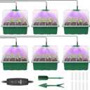 Pawfly 6 Pack Seed Starter Kit, 72 Cells, Seed Starter Trays with Adjustable Grow Lights & 3.9" Humidity Domes, Indoor Seedling Starter Trays, Reusable Plant Germination Trays, Seed Starting Trays
