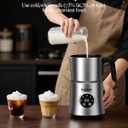 5 in 1 Electric Milk Frother: 16.9oz/500ml Large Capacity Dishwasher Safe Milk Steamer for Hot & Cold Milk Froth - Automatic Milk Frother & Warmer for Latte, Cappuccinos, Macchiato, Hot Chocolate