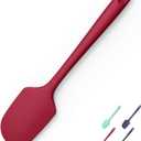 600F Heat Resistant Silicone Spatula, Doosu High Temp Flexible Kitchen Rubber Bowl Scrapers Food Grade Seamless Baking Supplies Scratch-Proof for Scraping Non-Stick Pans (Red, 11.4in)